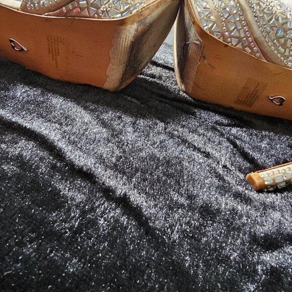 Thalia Sodi High Heels Embellished Stones Ankle T-Straps-SZ 9.5M - Picture 6 of 9